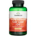 Swanson Cod Liver Oil Pristine Norwegian Olej z tresčích jater 1 g 60 softgel kapslí – Hledejceny.cz
