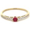 Prsteny Beny Jewellery Zlatý Prsten s Červeným Kamenem 7131782