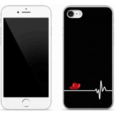 mmCase na iPhone SE 2022 - srdce a tep černé pozadí – Zboží Mobilmania