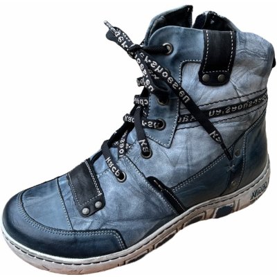 Kacper 4-544 dámská zimní kožená obuv šíře H modrá – Zboží Dáma