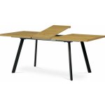 AUTRONIC jídelní stůl 140+40x85x75 cm, deska melamin, 3D dekor divoký dub, kovové nohy, černý mat – Zboží Mobilmania