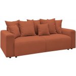 Bobochic Paris Terakotově oranžová manšestrová rozkládací pohovka Envy 245 cm – Zboží Mobilmania