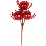 MagicHome Vetvička Vianoce, s guľami, červená, 22 cm – Hledejceny.cz