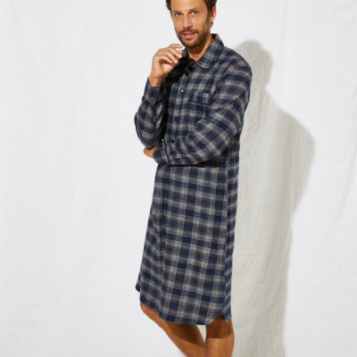 Pánská noční flanelová košile s potiskem kostky šedá – Hledejceny.cz