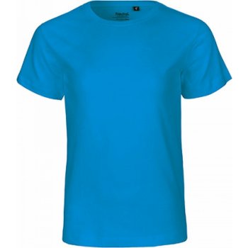 Neutral organické tričko s krátkým rukávem a výztužnou páskou za krkem modrá safírová