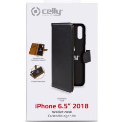 Pouzdro CELLY Wally Apple iPhone XS Max PU kůže černé