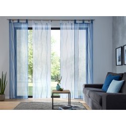 My Home Panelový závěs, včetně zátěžových tyček »Dimona« (2 ks s  příslušenstvím), bílá-modrá, VxŠ: 145x57 cm záclona - Nejlepší Ceny.cz