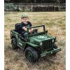 Mamido Dětský elektrický vojenský Jeep Willys 12V7Ah Army zelená