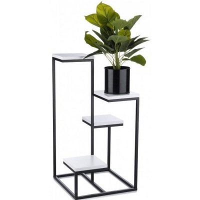 HowHomely Stojan na květiny KASKADA 79x40 černá/bílá DD0444 – Zboží Dáma