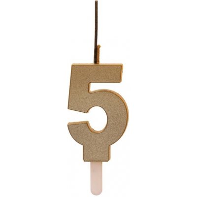 Dortisimo Dekora svíčka s prskavkou zlatá číslo 5 – Zboží Mobilmania