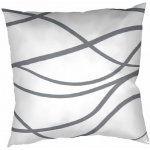 Dadka bavlna Vlny tmavě šedé na bílém 40 x 40 cm – Zbozi.Blesk.cz