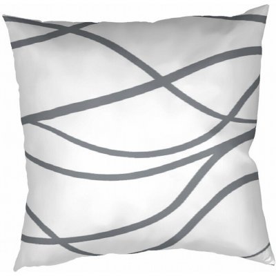Dadka bavlna Vlny tmavě šedé na bílém 40 x 40 cm – Zbozi.Blesk.cz