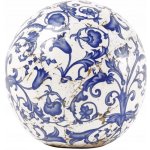 Esschert Design Dekorativní keramická koule do zahrady bílo-modrá, vintage ornament – Hledejceny.cz