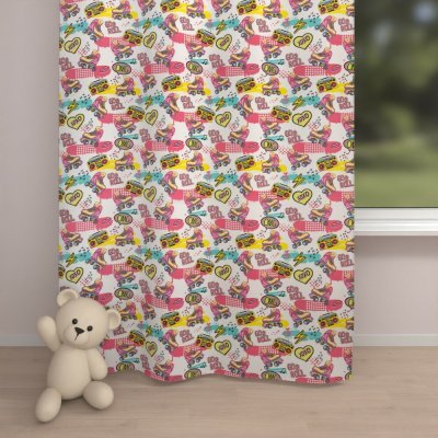 Biante Dětský bavlněný závěs Sandra SA-604 Růžový retro styl 150x200 cm – Hledejceny.cz