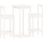 3 dílný barový set bílý masivní borové dřevo – Zboží Dáma