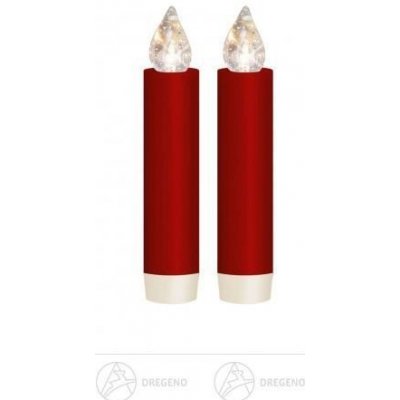 Dregeno LUMIX CLASSIC MINI S,-Superlight červený prodlužovací sada 2 svíčky 2 baterie výška = 8cm