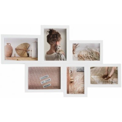 Fotorámečky na více fotografií BB091122697, 60 × 36,5 × 3 cm, multi, bílý – Hledejceny.cz