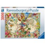 RAVENSBURGER Mapa světa s flórou a faunou 3000 dílků – Zboží Mobilmania