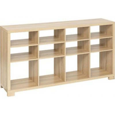 Knihovna Bivoak nízká 8 polic přírodní MDF do obýváku a studentského pokoje 5five – Zboží Mobilmania