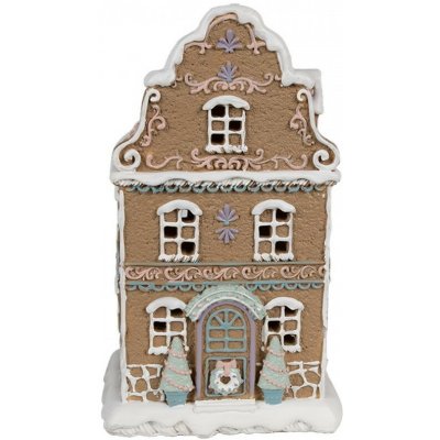 Hnědá svítící perníková chaloupka Gingerbread House - 12*9*20 cm / 3*AAA - Clayre & Eef – Hledejceny.cz