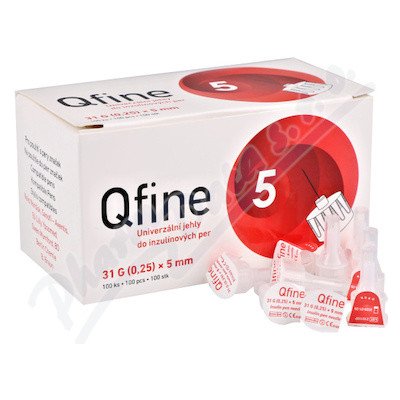 Qfine jehla Pro Všechna Inzulínová Pera 31 g 0,25 mm x 5 mm,100ks