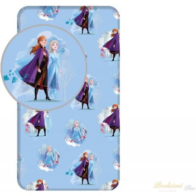 Jerry Fabrics bavlna napínací prostěradlo Frozen 2 Blue Leaves 90x200/25 – Zboží Mobilmania