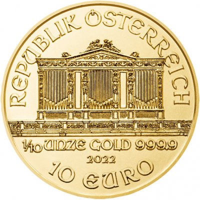 Münze Österreich Wiener Philharmoniker Zlatá mince 2022 1/10 oz – Zbozi.Blesk.cz