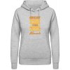 Dámská mikina s potiskem AWDis Hoodie mikina Design Great Taste for Great Moments Šedivá šedá