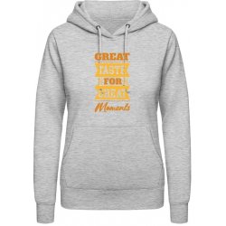 AWDis Hoodie mikina Design Great Taste for Great Moments Šedivá šedá