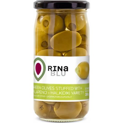 Rina Blu Olivy zelené s papričkou jalapeňo 370 g