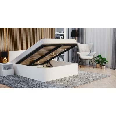 DobreSny Panama se zvedacím dřevěným roštem bílá bílá – Zboží Mobilmania