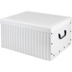 Compactor Anton Skládací úložná krabice karton box 50 x 40 x 25 cm bílá / šedá – Zboží Dáma