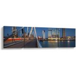 Obraz - Stmívání v Rotterdamu, Holandsko, třídílný 170x50 cm – Hledejceny.cz