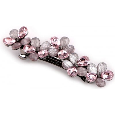 Francouzská spona do vlasů květ Varianta: 1 pudrová, Balení: 1 ks – Zboží Dáma