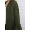 Dámský svetr a pulovr Svetr Cardigan kostkovaný khaki