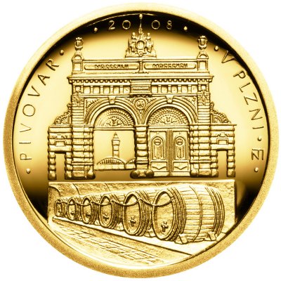 ČNB Zlatá mince 2500 Kč Pivovar v Plzni 2008 Proof 7,78 g – Zboží Mobilmania