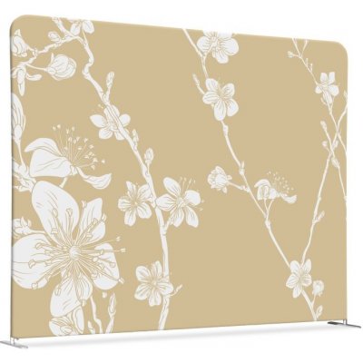 Jansen Display Potištěná látková dělící stěna 150-150 Oboustranný Japonské třešňové květy béžové, 1500 x 1500 mm – Zboží Živě