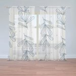 Sablio Záclony Modré lístky: 2ks 150x250cm – Hledejceny.cz