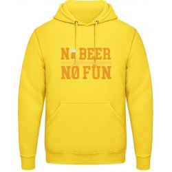 AWDis Hoodie Mikina Pivní design No Beer No Fun Sluneční žlutá