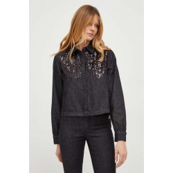Karl Lagerfeld dámská džínová košile s klasickým límcem 240W1606 černá