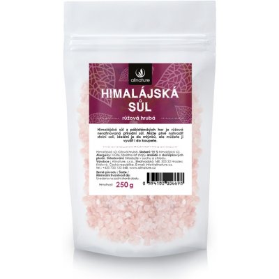 Allnature himalájská sůl růžová hrubá 250 g – Zbozi.Blesk.cz