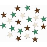 Dřevěné hvězdy hnědé a zelené 2 cm 24 ks – Zboží Mobilmania