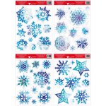 Anděl fólie 211 vločky a hvězdy modré s glitry 38x30 cm – Hledejceny.cz