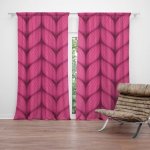 Sablio Závěs Pletení ve fuchsiové barvě: 2ks 140x250cm – Hledejceny.cz