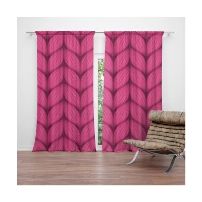 Sablio Závěs Pletení ve fuchsiové barvě: 2ks 140x250cm – Hledejceny.cz