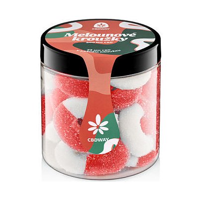 CBD WAY Kyselé želé kroužky s příchutí melounu 500 mg 200 g – Zboží Dáma