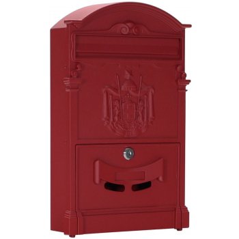Rottner Ashford poštovní schránka červená | Cylindrický zámek | 26 x 41 x 9 cm