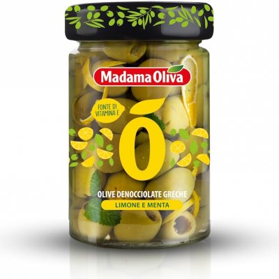 Madama Oliva Zelené olivy citrón máta 300 g – Zboží Dáma