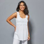 Blancheporte Tunika s macramé náprsenkou bílá – Sleviste.cz