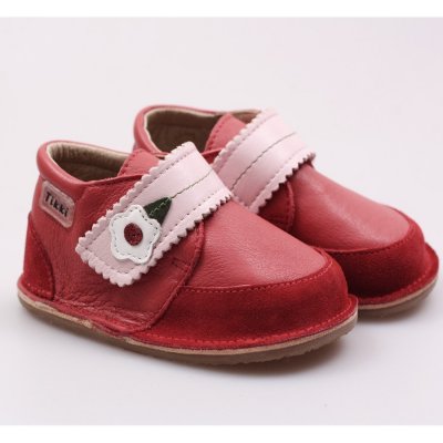 Tikki shoes kožené barefoot boty red velvet – Sleviste.cz